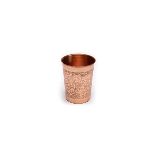 Gobelet en cuivre motif floral gravé 250 ml - Bien-être Ayurvédique - 1