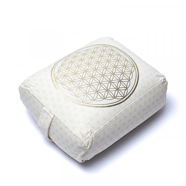 Coussin de méditation - Traversin de yoga fleur de vie coton biologique (OCS) - 1