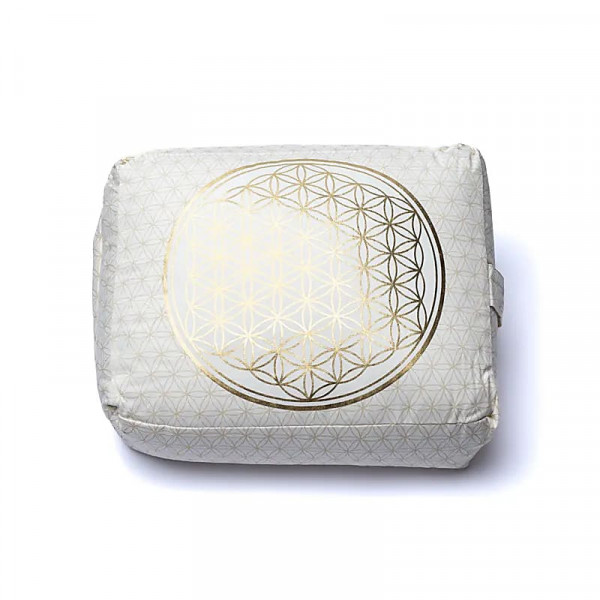 Coussin de méditation - Traversin de yoga fleur de vie coton biologique (OCS) - 1