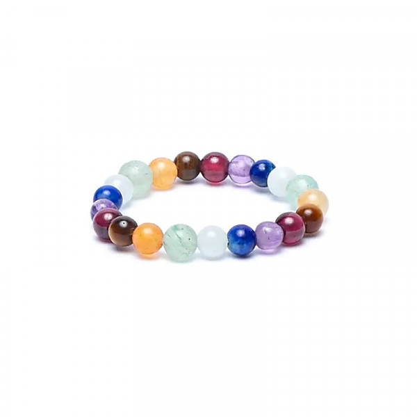 Bague 7 Chakras Élastique 3mm – Pierres Naturelles & Énergie - 1