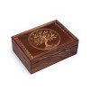 Boîte Tarot Bois Arbre de Vie 17,5x13x6,5 cm - Coffret Spirituel Gravé