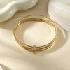 Bracelet Trois Rangs à Motifs avec Barre Sertie - 2