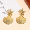 Boucles d’oreilles étoile de mer & coquillage dorées – Bijou été chic - 3