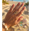 Bague étoile de mer dorée ajustable – Triple anneau chic & lumineux - 2