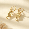 Boucles d’Oreilles Créoles Dorées Hippocampe - Élégance Marine - 2