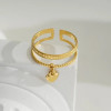 Bague Réglable Cœur Femme – Bijou Amour Élégant Ajustable - 1