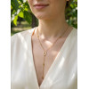 Collier en Y doré Motifs Ovales Ajourés & Chaîne Ancre
