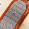 Collier en Y doré Motifs Ovales Ajourés & Chaîne Ancre - 2