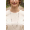 Collier sautoir argenté maillons chaîne d’ancre & strass