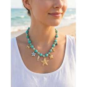 Collier Perles & Charms Marins Dorés – Bijou Océan Chic & Résistant - 1