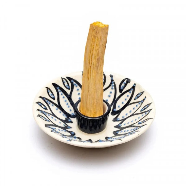 Porte Encens Palo Santo Céramique 12,5 cm – Support Sécurisé & Design Zen - 1