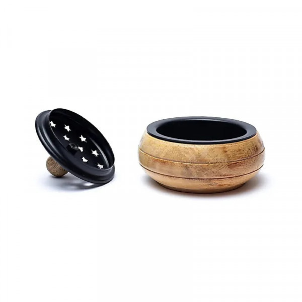 Brûleur d’encens en bois de manguier 9x7cm – Élégance & Zen - 2