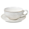 Service à thé Fleur de Vie dorée avec théière , tasse & soucoupe - 2