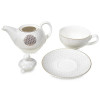 Service à thé Fleur de Vie dorée avec théière , tasse & soucoupe - 3