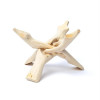 Support Coquille d’Ormeau 15 cm - Trépied Bois Naturel pour Fumigation