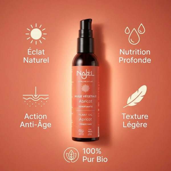 Huile d'Abricot Bio Najel 80 ml - Soin Naturel Visage & Cheveux - 2