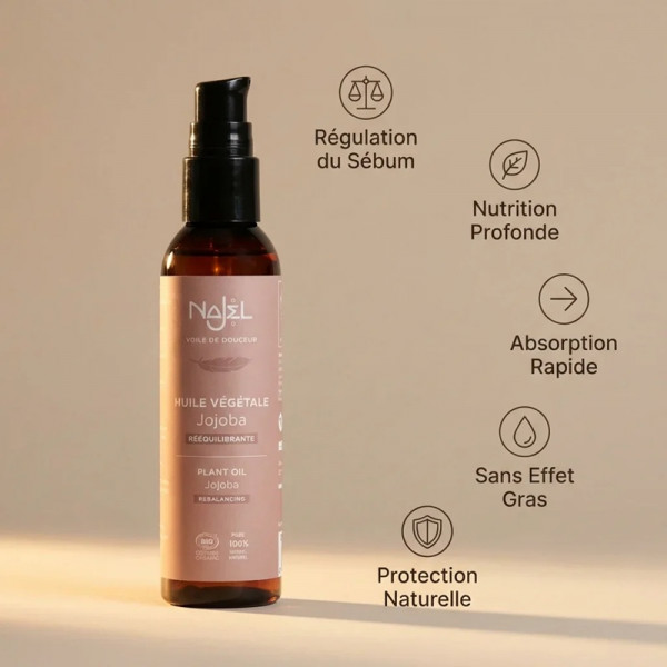Huile de Jojoba Bio Najel 80 ml - Visage, Cheveux & Peau Grasse - 3