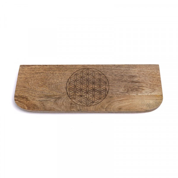 Banc de Méditation Fleur de Vie en Bois de Manguier 48 cm - 2