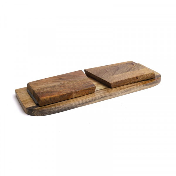 Banc de Méditation Fleur de Vie en Bois de Manguier 48 cm - 3