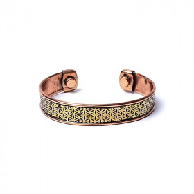 Bracelet Cuivre Fleur de Vie Magnétique - Bien-être & Énergie - 1