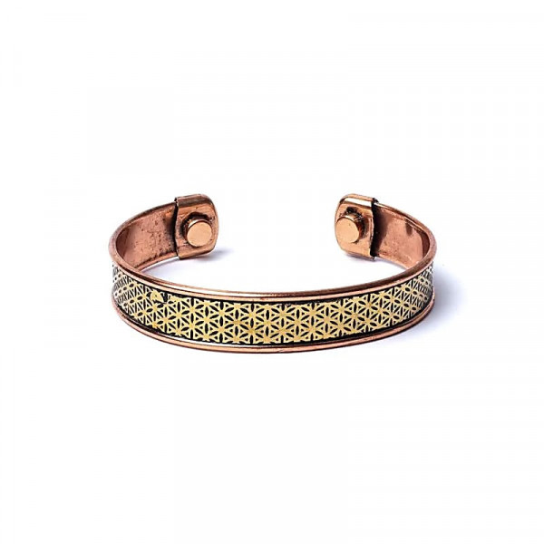 Bracelet Cuivre Fleur de Vie Magnétique - Bien-être & Énergie - 1