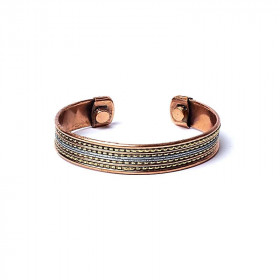 Bracelet Cuivre Magnétique Motif Bande 6,5 cm - Confort & Énergie - 1
