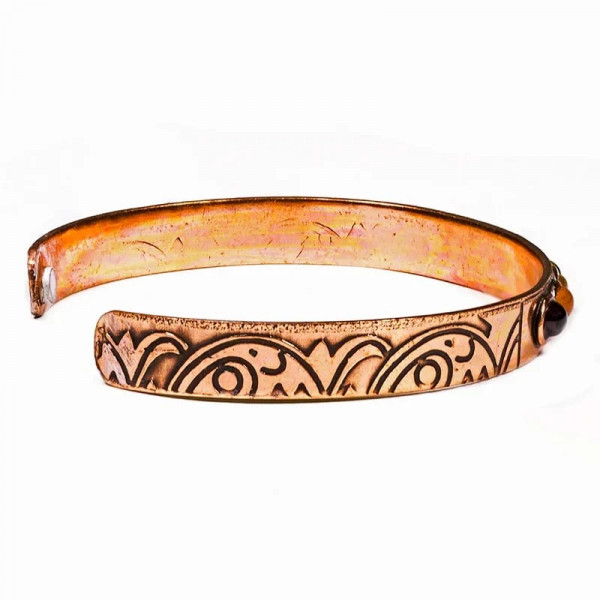 Bracelet Chakra Cuivre Magnétique 6,5 cm - 7 Pierres Naturelles AA - 2
