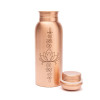 Bouteille en Cuivre Lotus Gravée 500 ml - Ayurvéda & Bien-être - 1