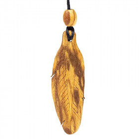 Collier de Plume en Palo Santo – Bijou artisanal en bois sacré - 1