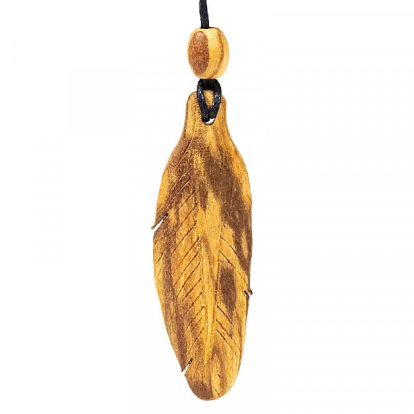 Collier de Plume en Palo Santo – Bijou artisanal en bois sacré - 1