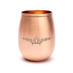 Gobelet en Cuivre Lotus Gravé 350 ml - Eau & Ayurveda - 1