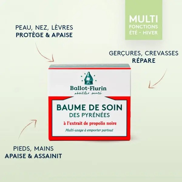 Baume de Soin des Pyrénées Bio 30 ml | Propolis & Peaux Sèches - 2