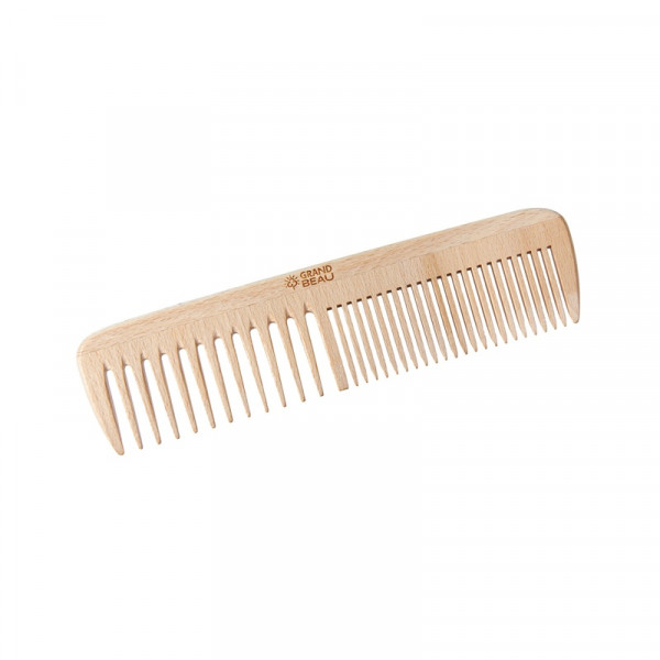 Peigne Double Dents en Bois de Hêtre - Antistatique Tous Cheveux - 1