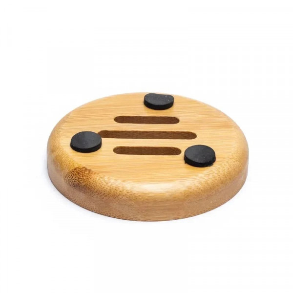 Porte-savon rond en bambou 8 cm - Support savon solide écologique - 2