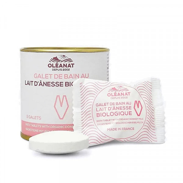 Comprimés de bain au lait d’ânesse bio & jasmin Oléanat – 5 pièces - 1
