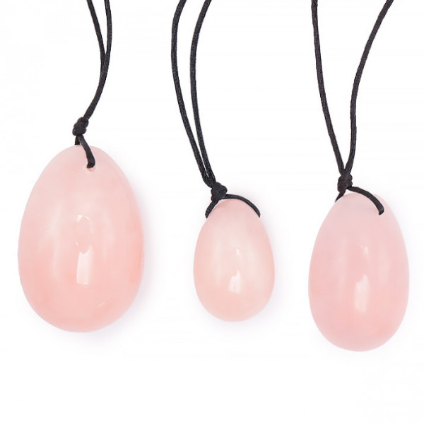 Œuf de Yoni en Quartz Rose Brésil A – Lot de 3 - 1