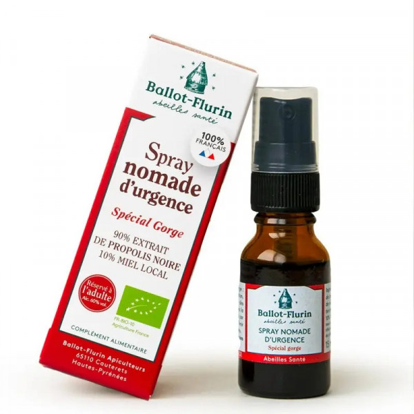 Spray Nomade d’Urgence pour la gorge Ballot-Flurin – Propolis noire & miel bio - 1