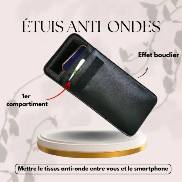 Étui anti-ondes pour smartphone en simili-cuir biocompatible - 2