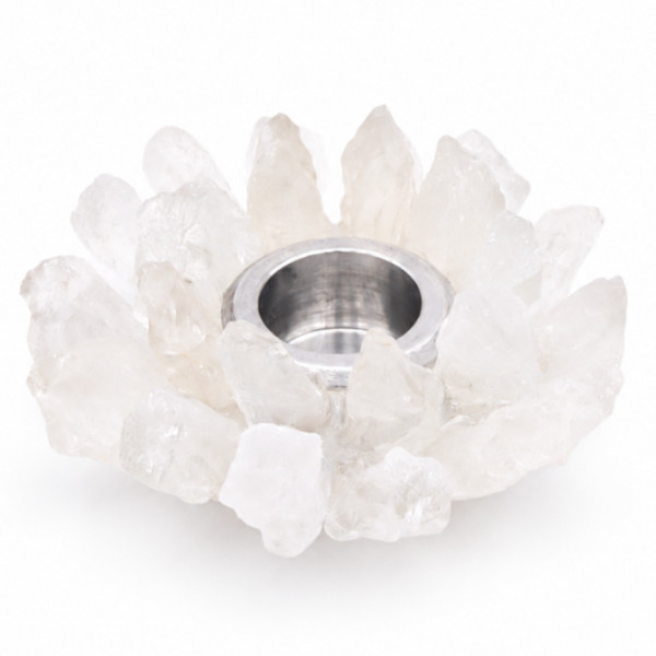 Bougeoir en Cristal de Roche Brut – Pierre Naturelle 22 mm - 1
